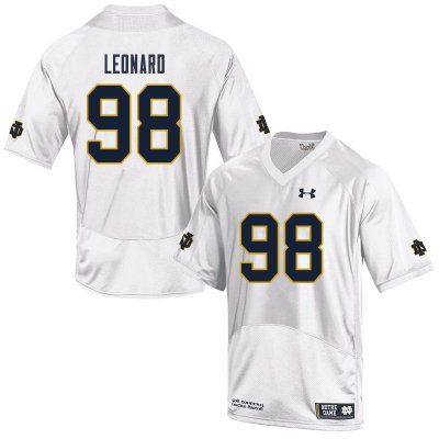 Notre Dame Fighting Irish Men's Harrison Leonard #98 White Under Armour Authentic Stitched College NCAA Football Jersey XQA8099QU